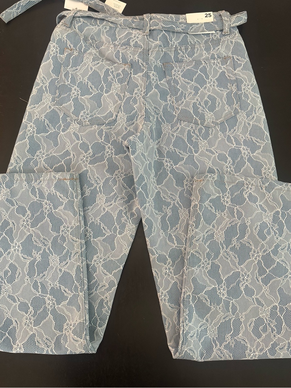 Forever 21 Light Blue Lace Overlay Boot Cut Jeans